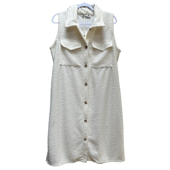 NWT Cobblestone Living Cardigan Vest Button Down Cream Cottage Farm‎ Large - Picture 1 of 7